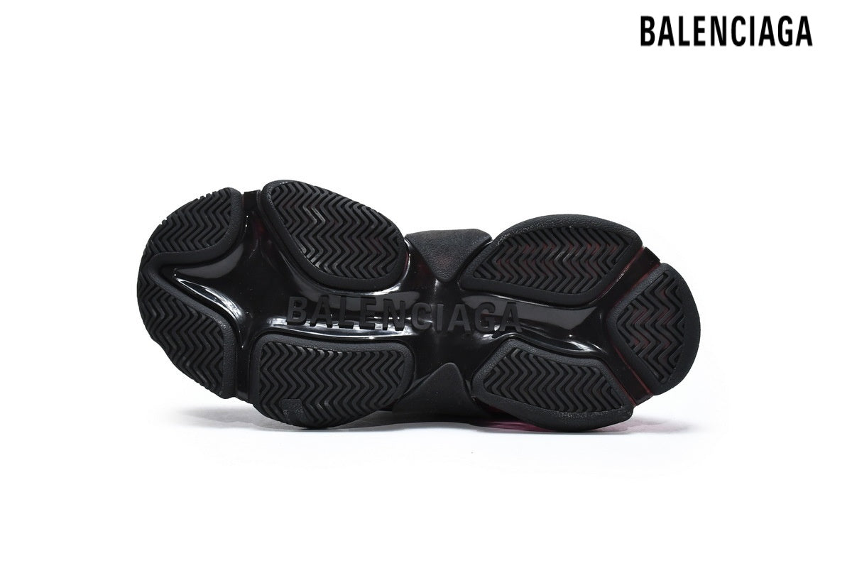 Balenciaga Triple S men's shoes women sneakers Clear Sole Sneaker Black Burgundy
