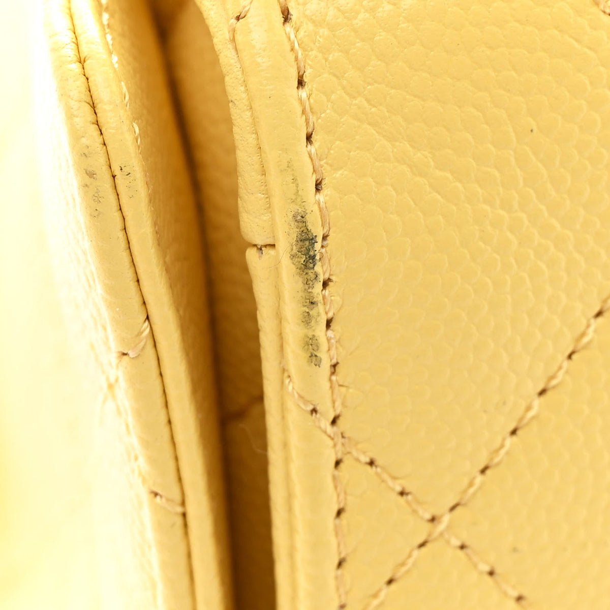 Caviar Quilted Small Chanel 25 Handbag Light Yellow