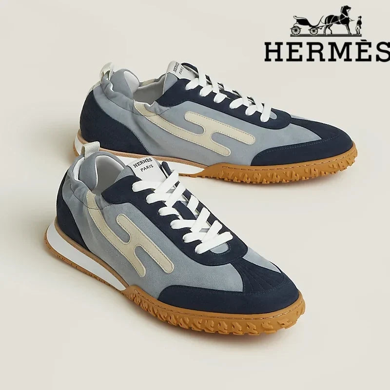 Herm¨¨s Jet Sneaker in Navy and Grey Mix