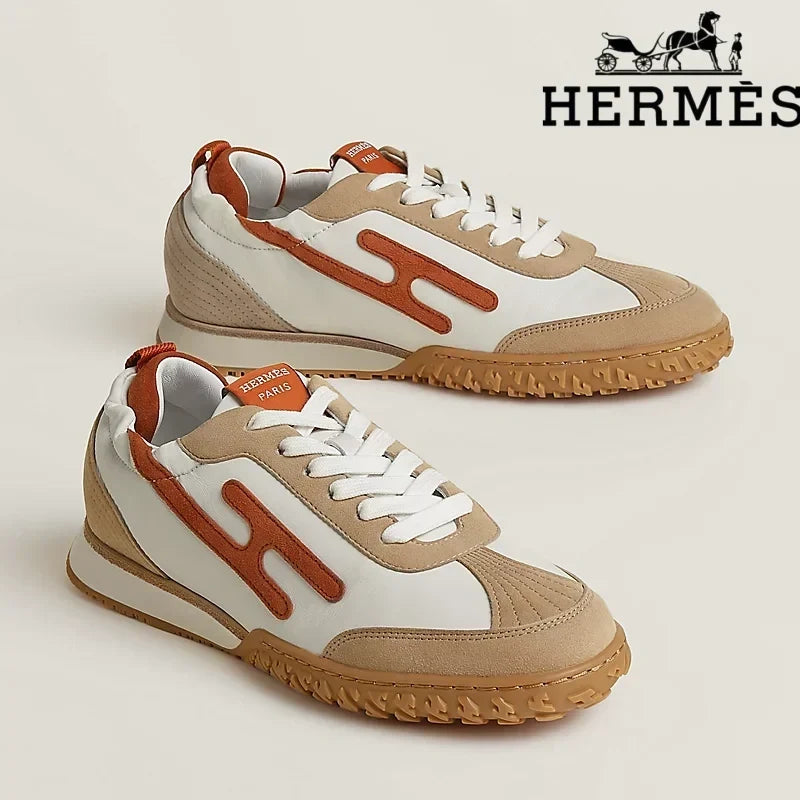 Herm¨¨s Jet Sneaker in White and Terracotta