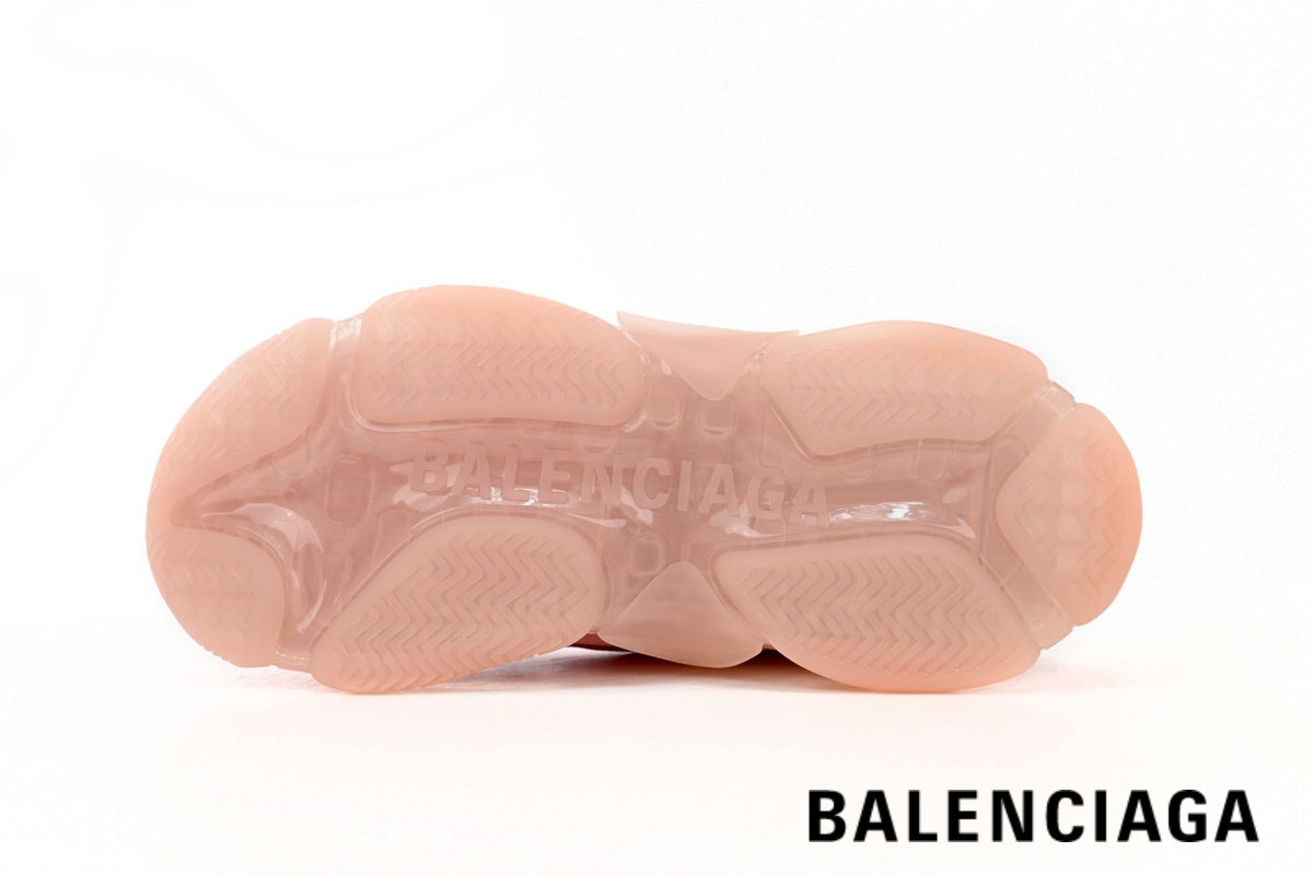 Balenciaga Triple S men's shoes women sneakers ¨C Pink & Clear Sole