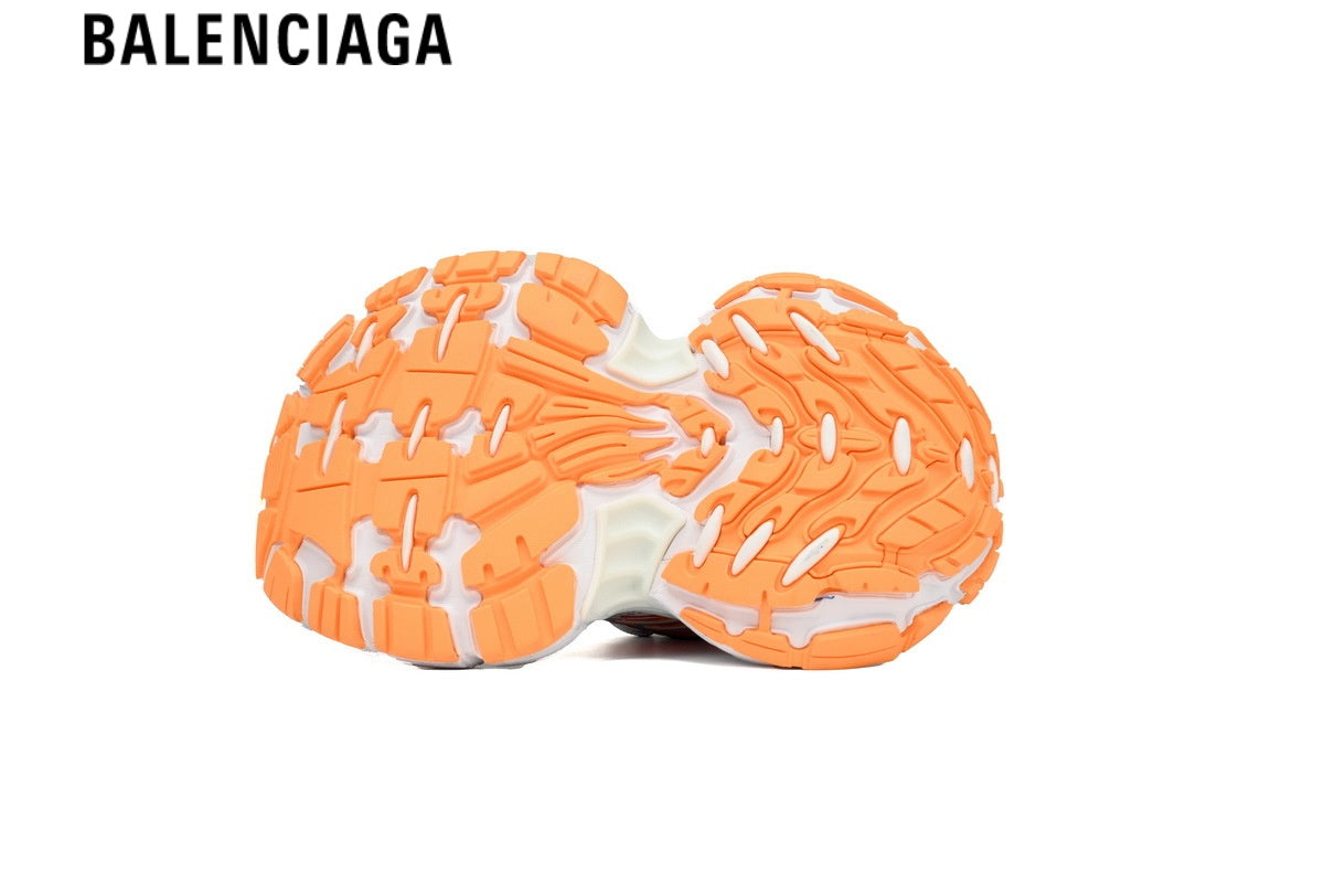 Balenciaga Cargo men's shoes women sneakers¡ª White Mesh, Red & Orange Synthetic Overlays