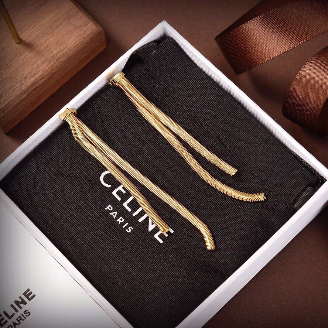 Celine Tassel 18K Gold Earrings