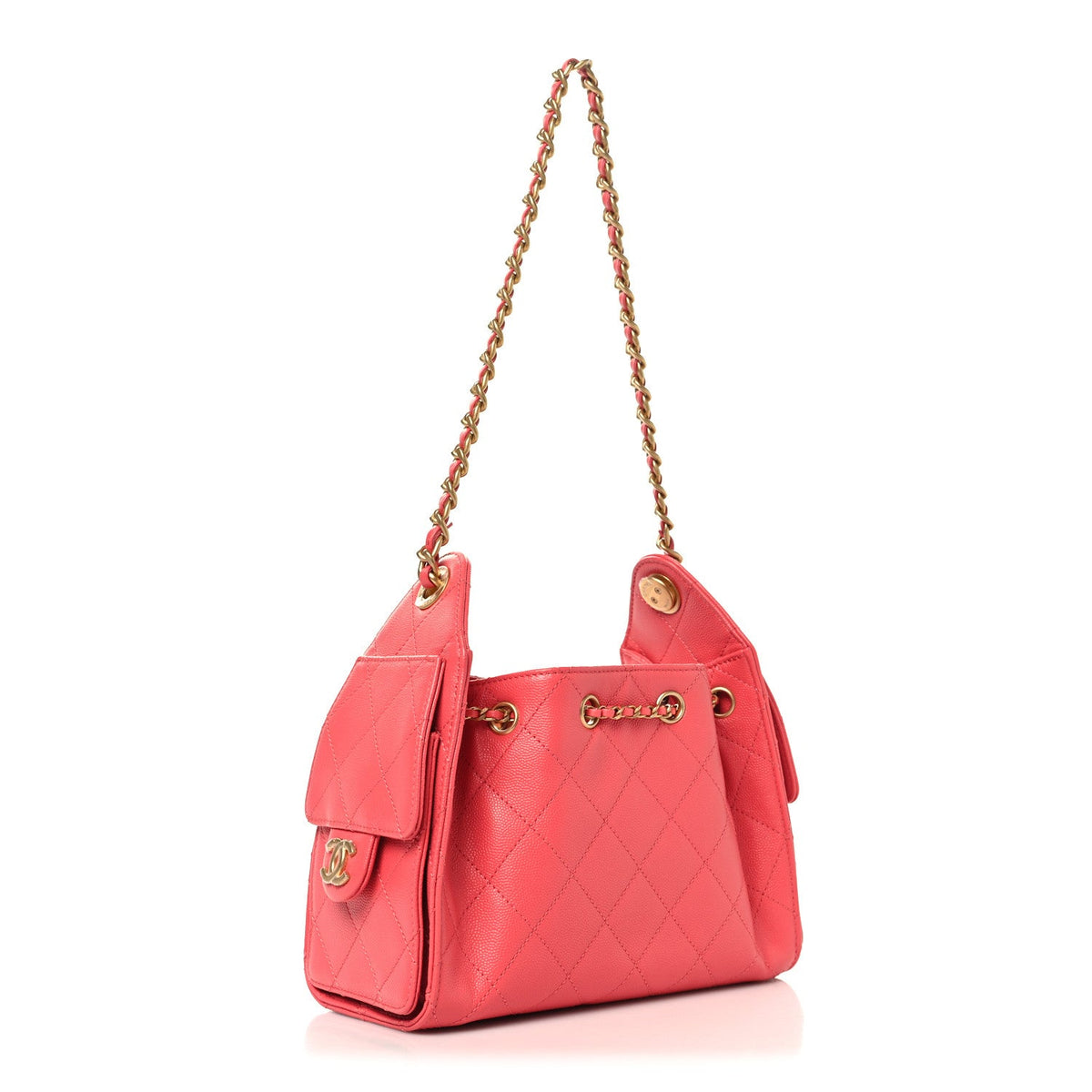 Caviar Quilted Mini Chanel 25 Handbag Coral