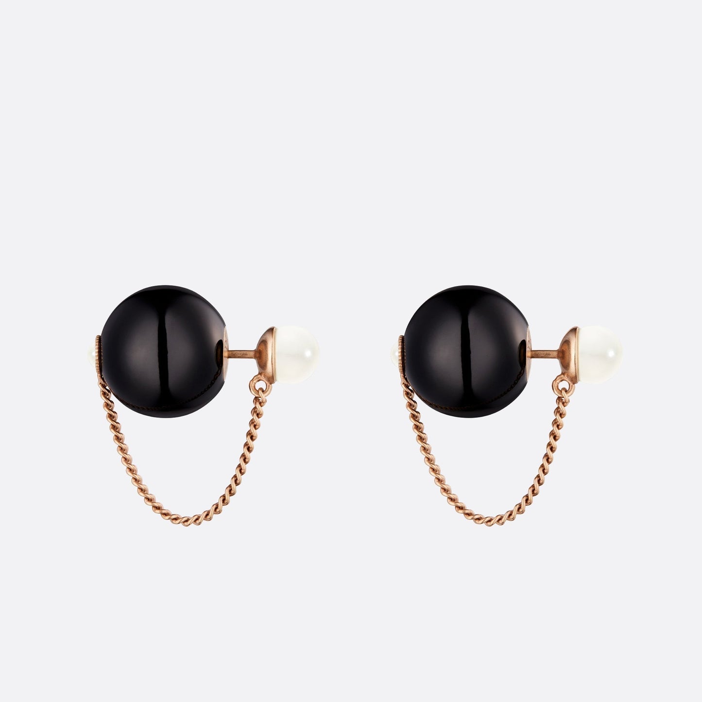 Dior Tribales Black Resin Pearl 18K Gold Earrings
