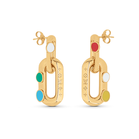 Louis Vuitton x YK LV Edge Painted Dots 18K Gold Earrings