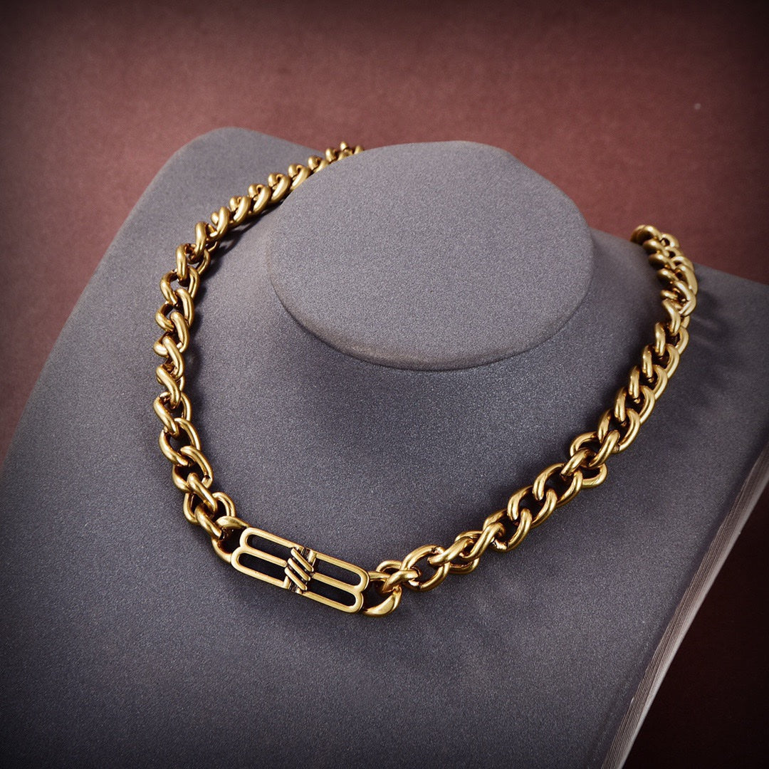 Balenciaga Icon Chain 18K Gold Necklace