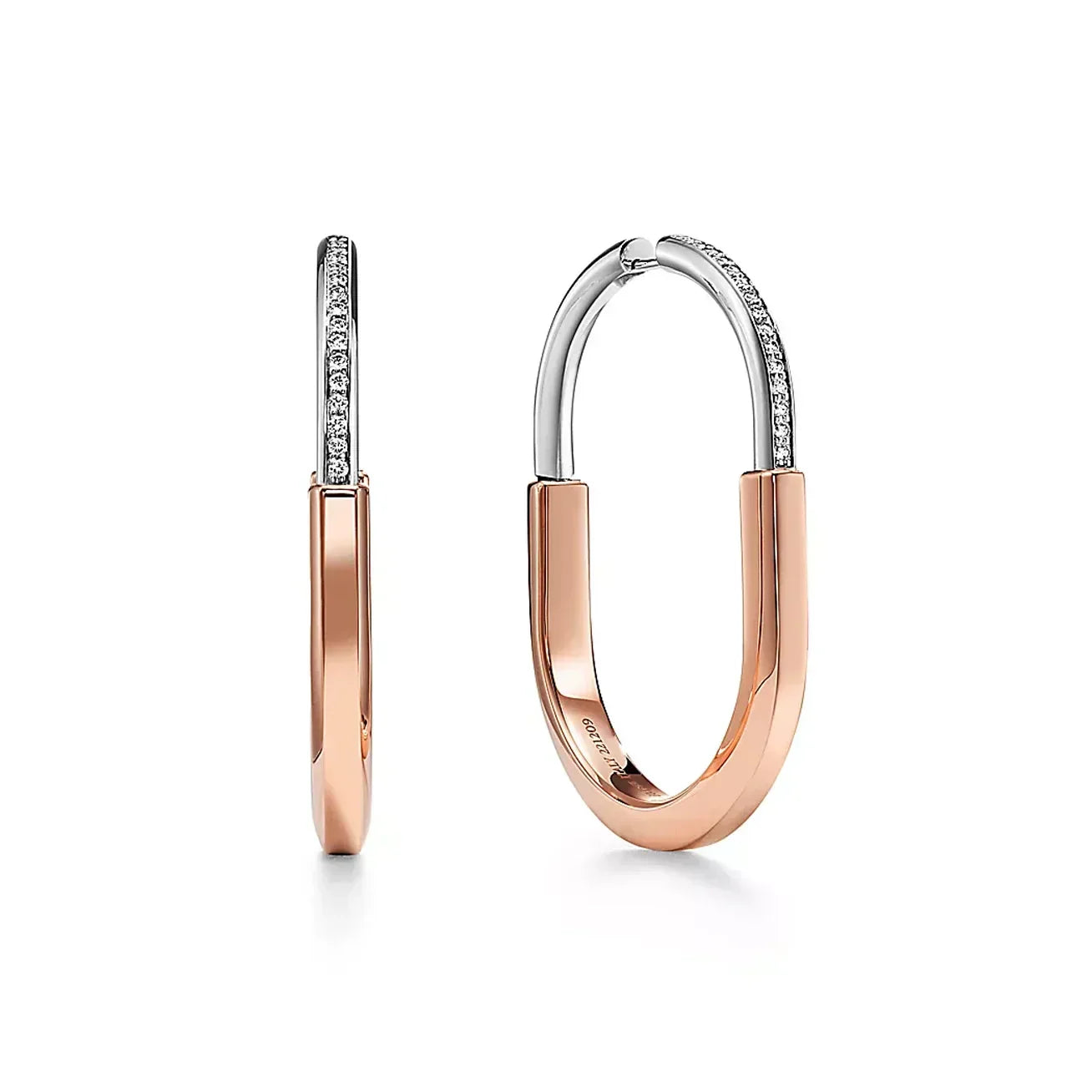 Tiffany Lock Diamond 18K Gold Earrings