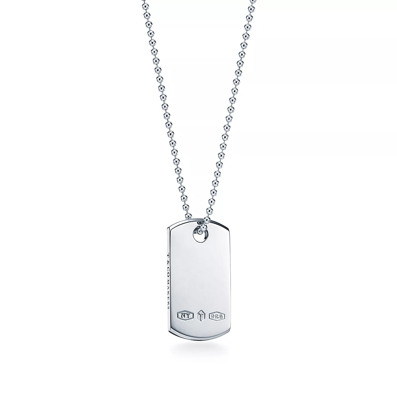Tiffany 1837 Tag Pendant 18K Gold Necklace
