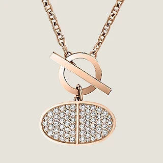 Hermes Chaine D'ancre Contour Pendant 18K Gold Necklace