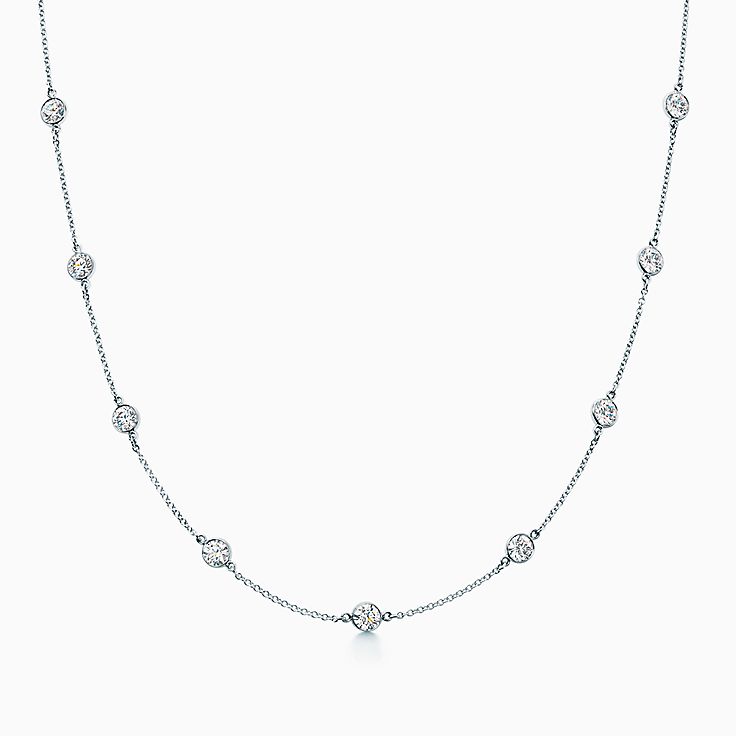 Tiffany Elsa Peretti Diamonds By The Yard 18K Gold Necklace