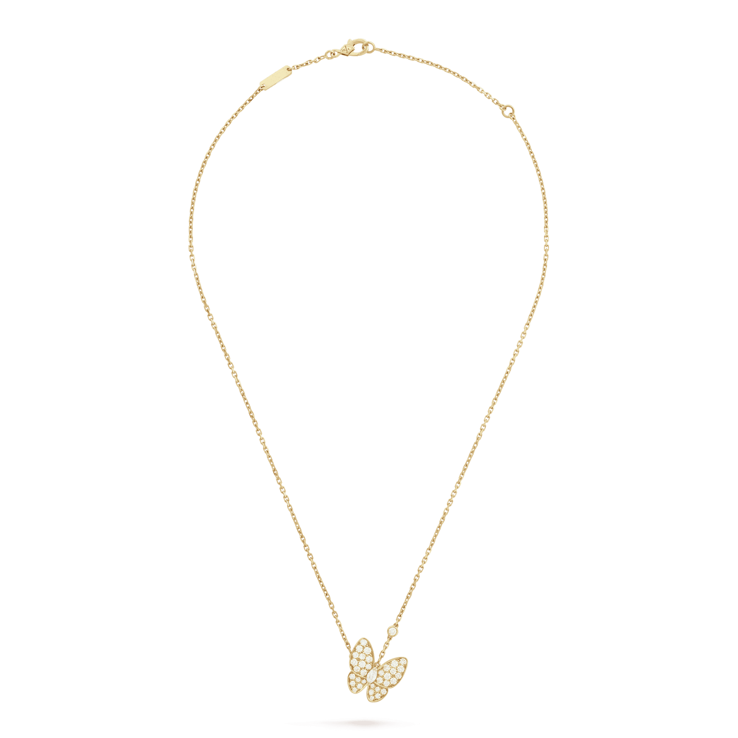Two Butterfly 18K Gold Necklace