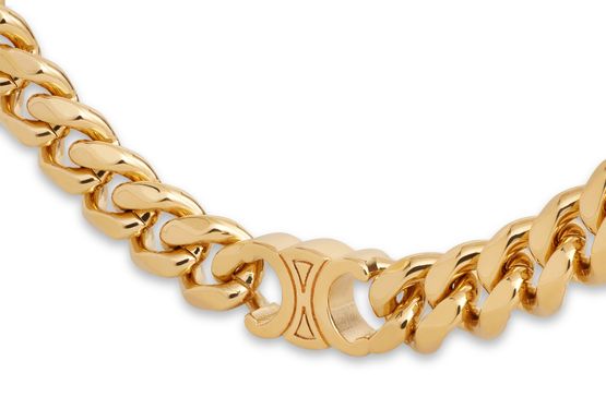 Dior Celine Small Gourmette 18K Gold Necklace