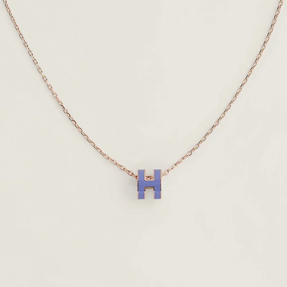 Hermes Mini Pop Purple 18K Gold Necklace