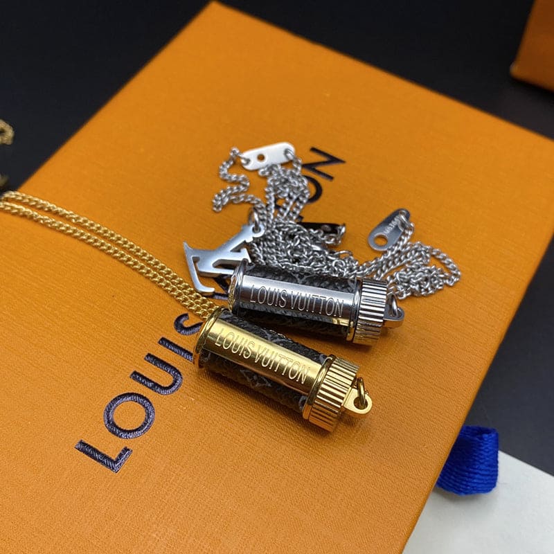 Louis Vuitton Monogram Eclipse Charms 18K Gold Necklace