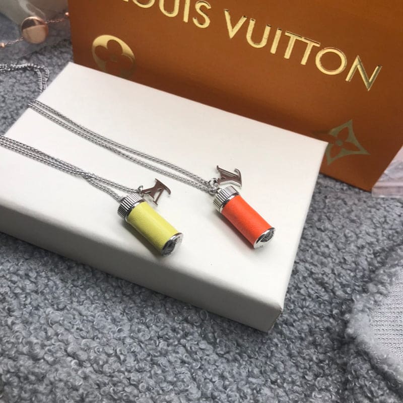 Louis Vuitton Orange Collier Fluo Charms Vintage 18K Gold Necklace