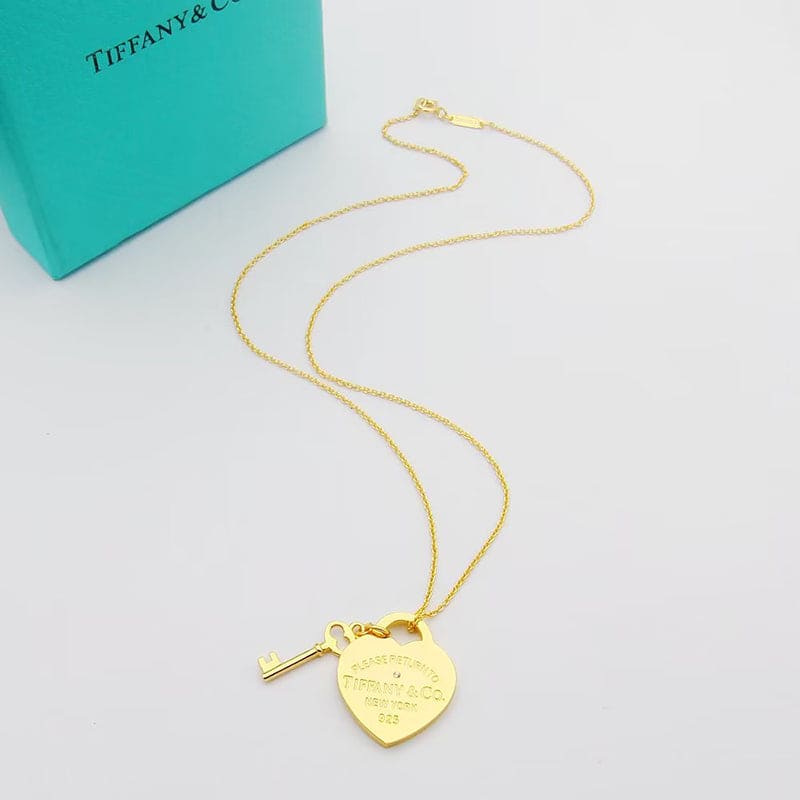 Tiffany Return to Heart & Key 18K Gold Necklace