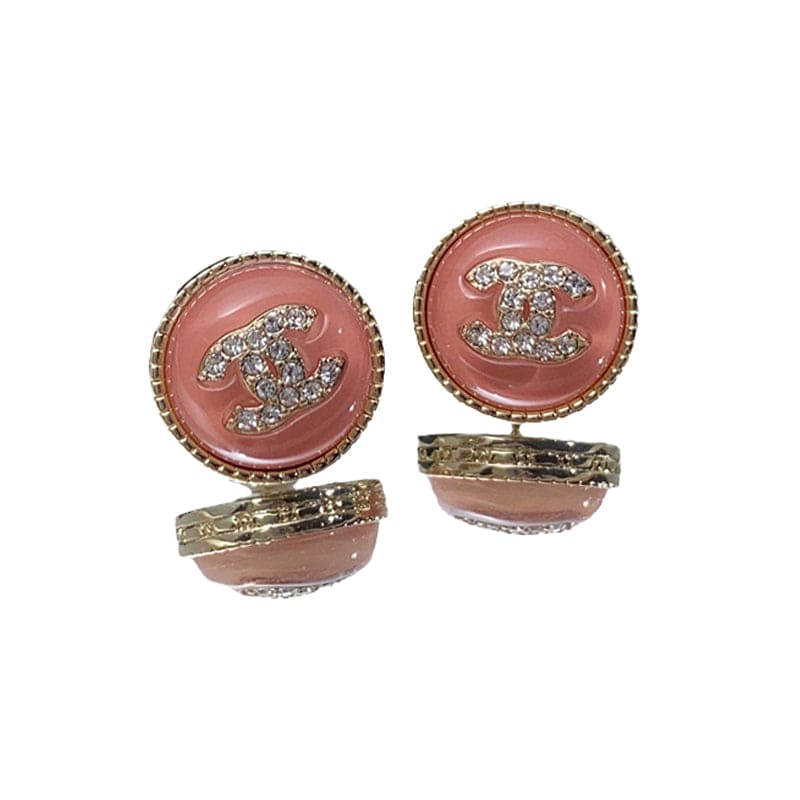 Chanel Pearl Crystal Stud 18K Gold Earrings
