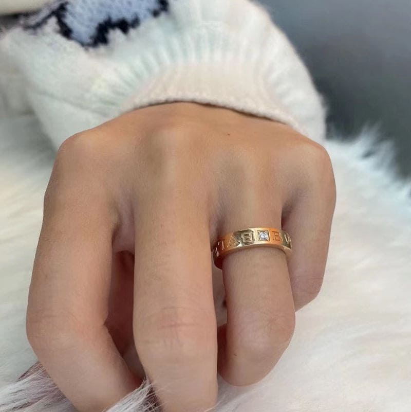 Bvlgari Diamond 18K Rose Gold Ring