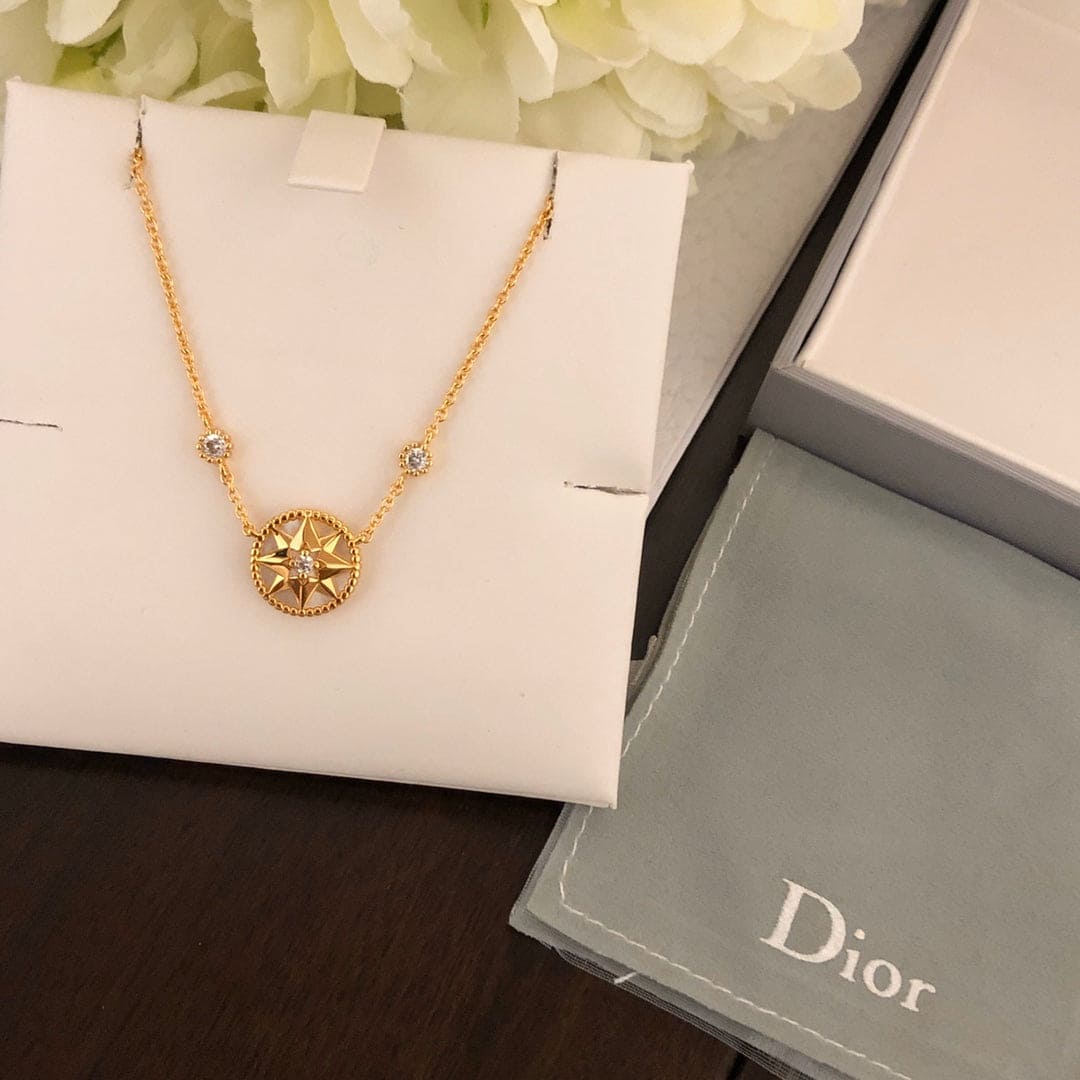 Dior Rose Des Vents Vintage 18K Gold Necklace