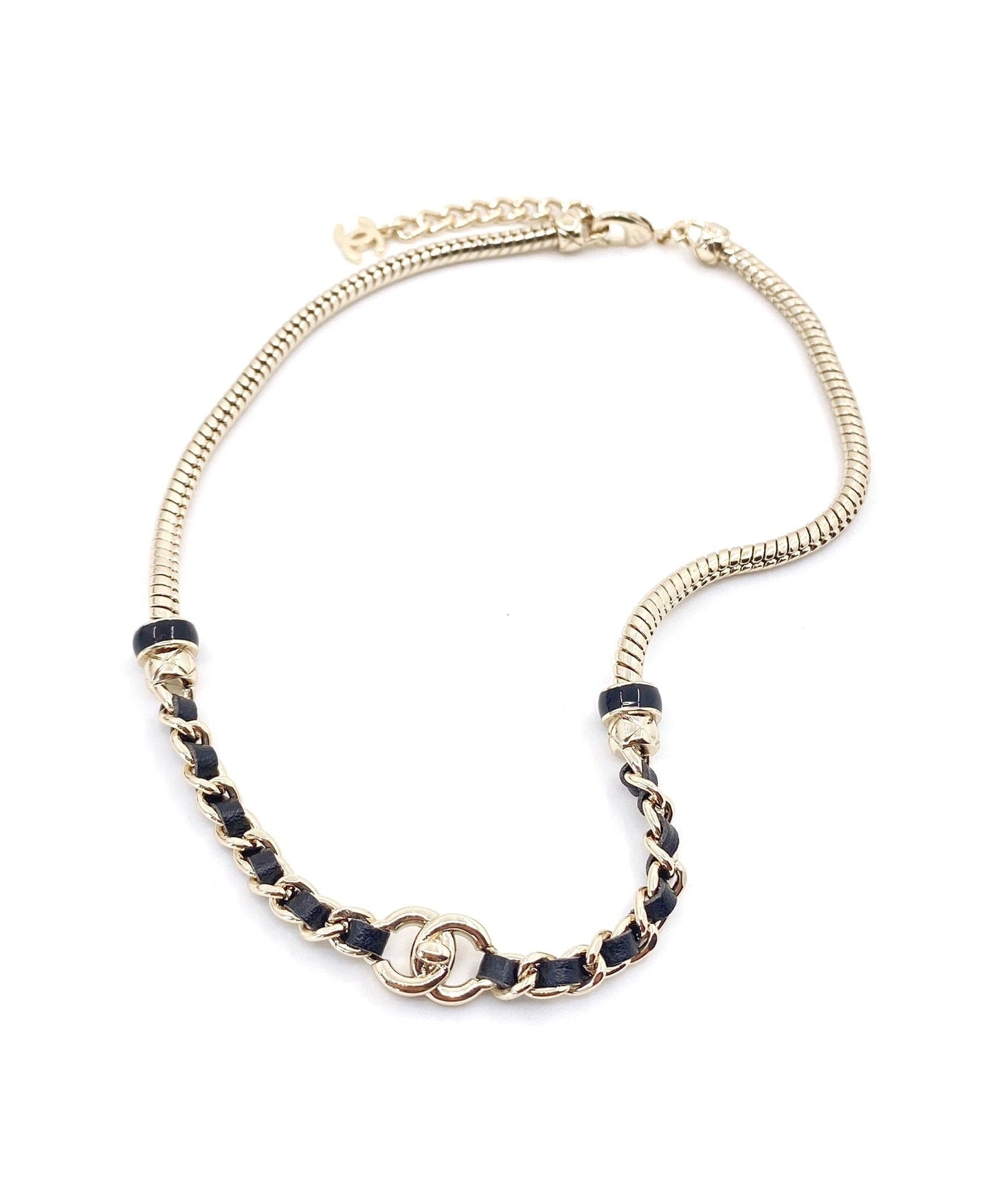 Chanel Rhinestone 18K Gold Necklace