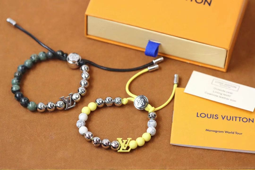Louis Vuitton Monogram Beads Yellow 18K Gold Bracelet