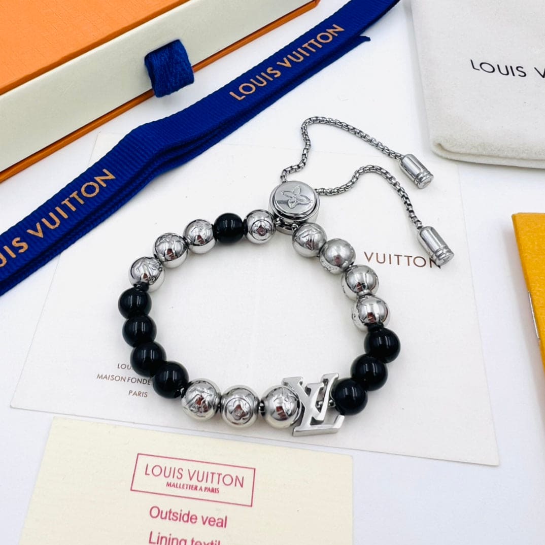 Louis Vuitton Monogram Beads 18K Gold Bracelet