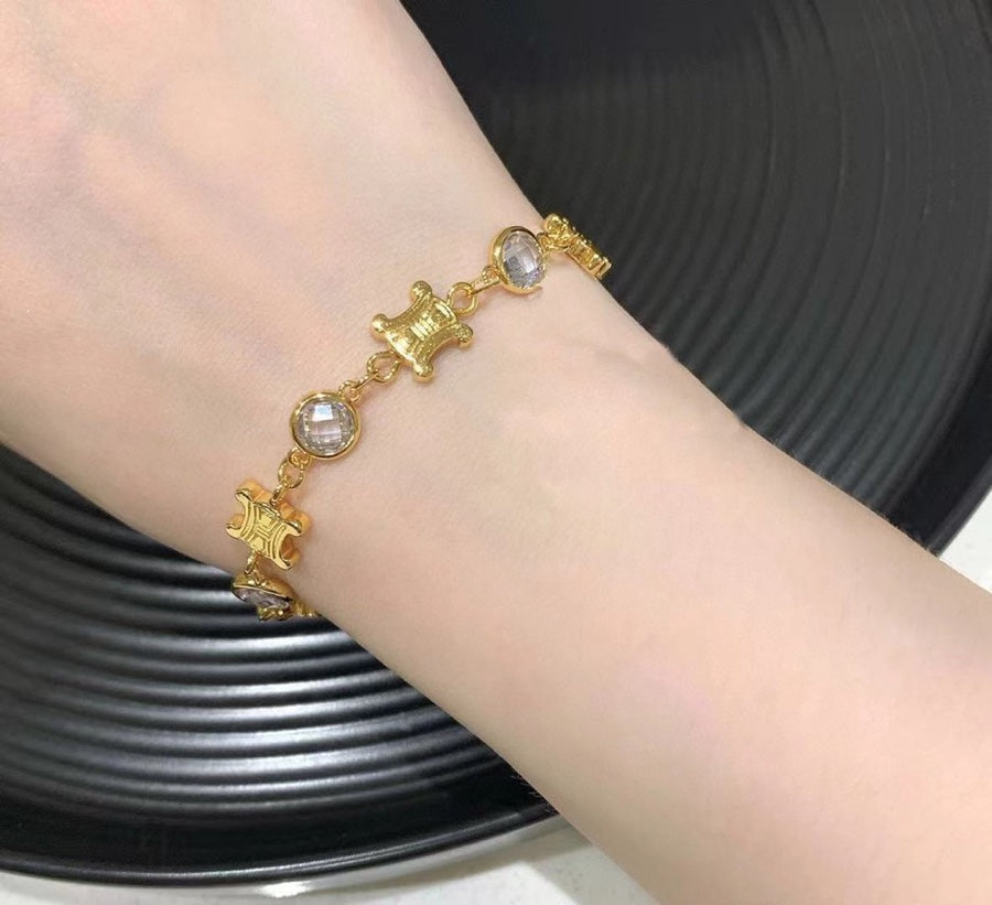 Celine Crystals 18K Gold Bracelet
