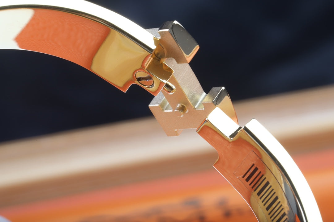 Hermes Clic H Lift Blue 18K Gold Bracelet