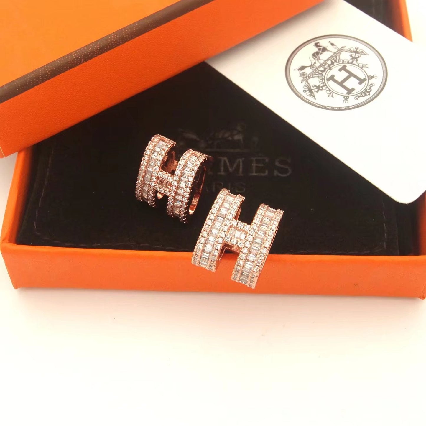 Hermes Pop Diamonds 18K Gold Earrings