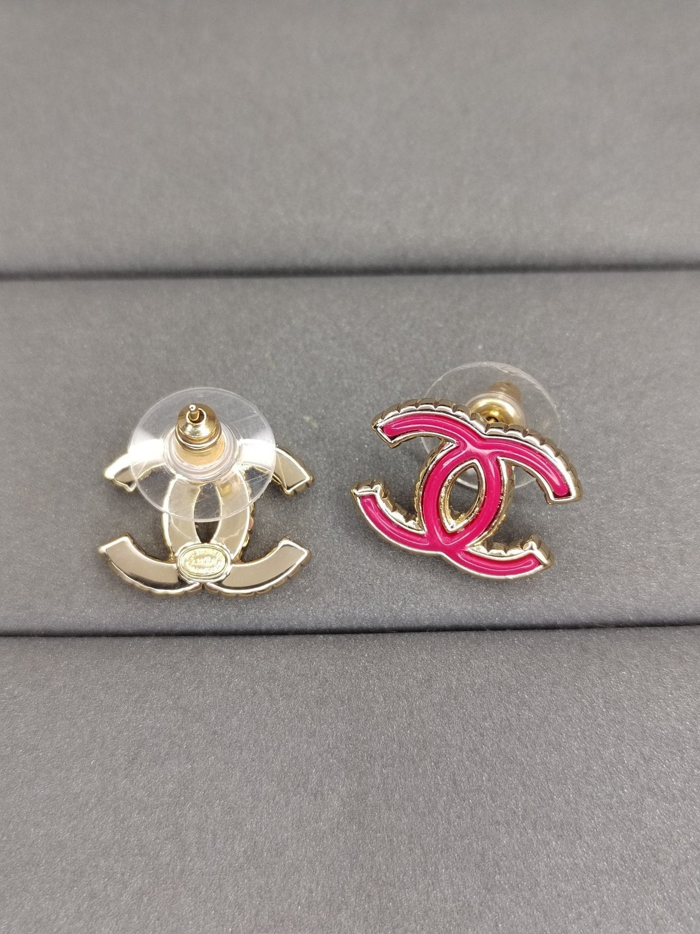 Chanel Pink 18K Gold Earrings