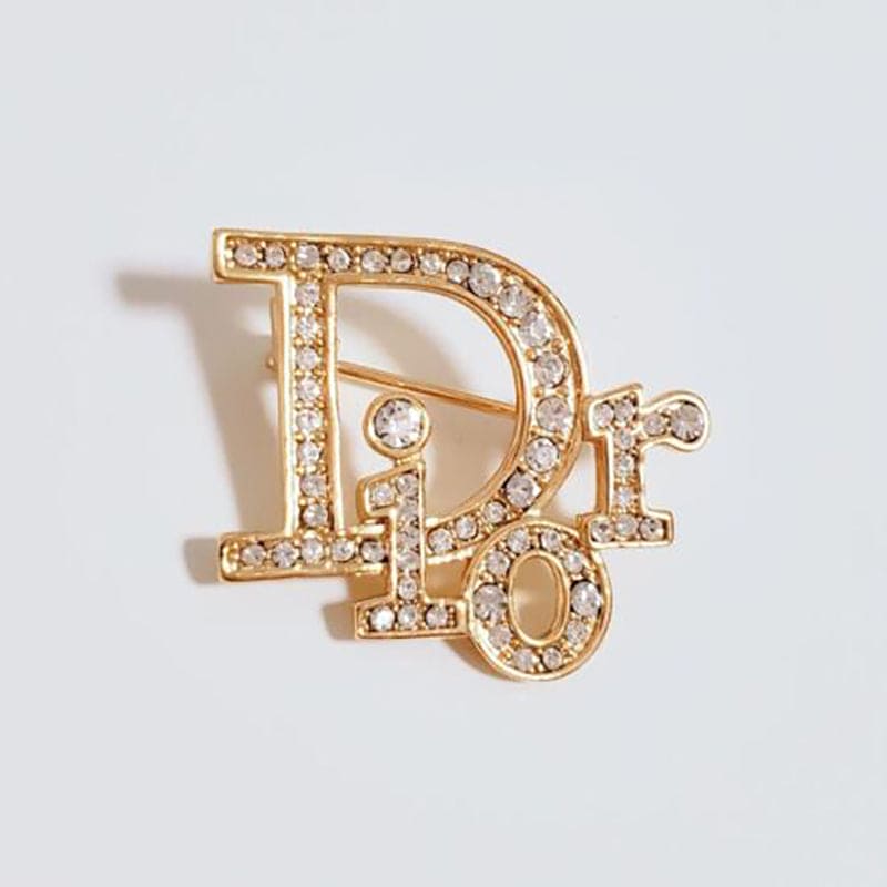 Dior Rhinestone Vintage 18K Gold Earrings