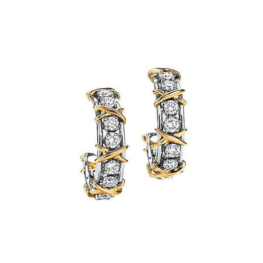 Tiffany Schlumberger Twenty Stone Hoop 18K Gold Earrings