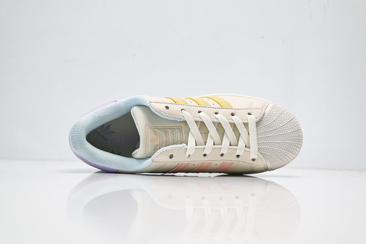 adidas Originals Superstar ¨C Off-White Shell Toe with Pale Yellow, Lavender & Baby Blue Accents