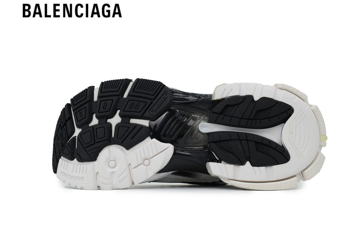 Balenciaga Runner men's shoes  women sneakers ¡ª White Mesh & Gradient Black Synthetic Overlays