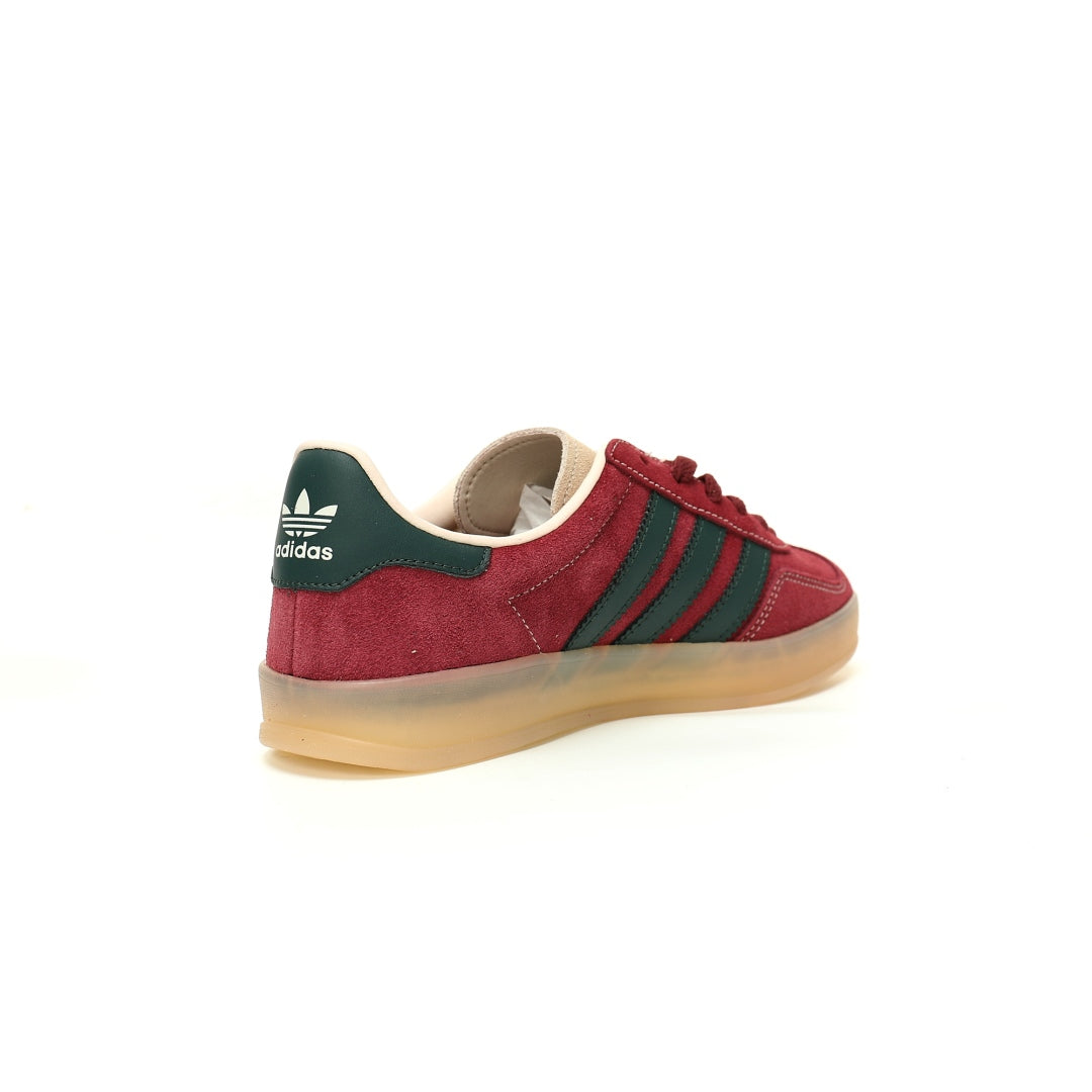 Adidas Originals Gazelle Indoor ¨C Burgundy / Dark Green Gum Suede Low-Top Sneakers