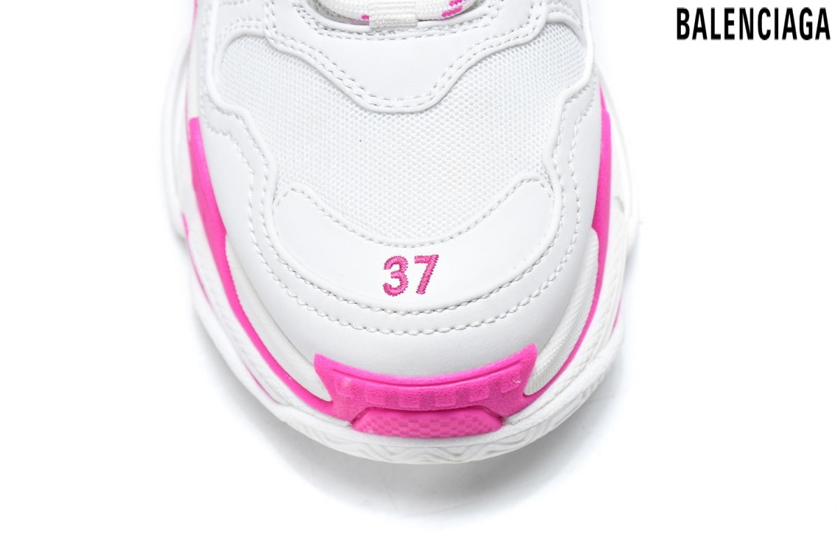 Balenciaga Triple S men's shoes  women sneakers ¨C White & Pink