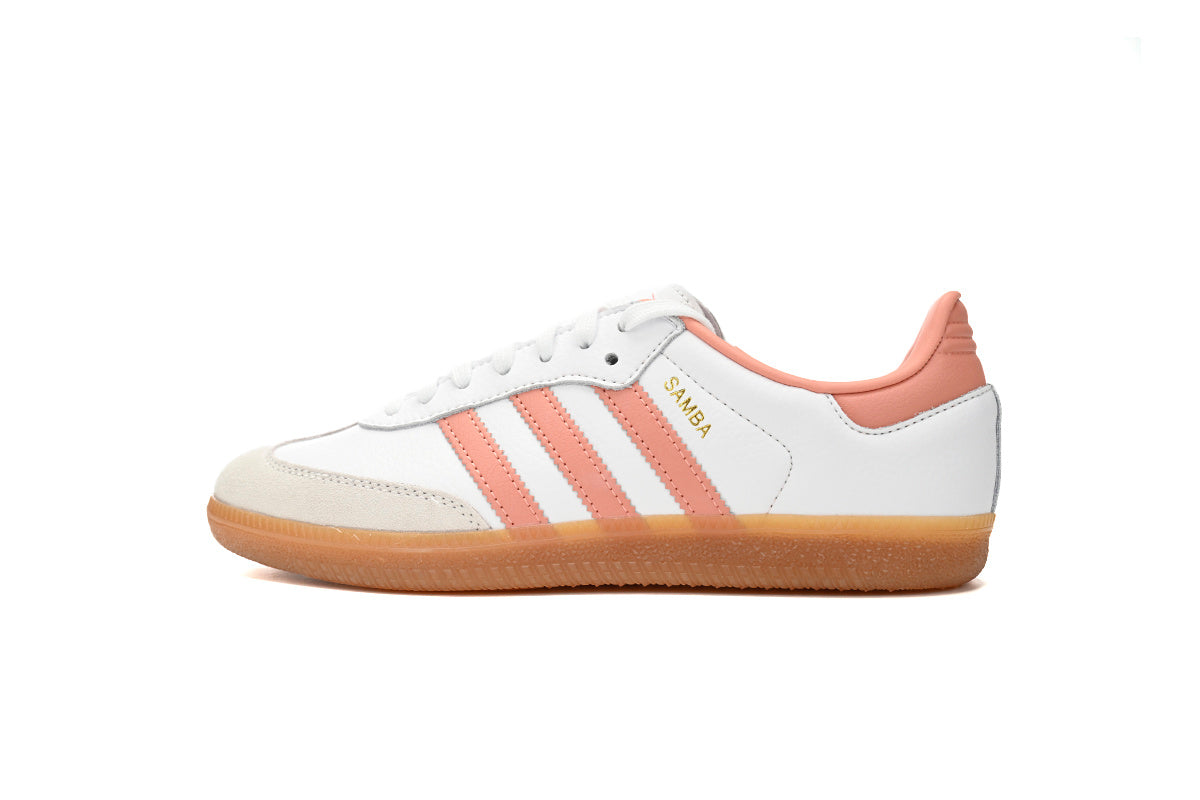 adidas samba  women's shoes  men's samba sneakers adidas samba  white/pink OG ¨C Classic Leather Sneakers