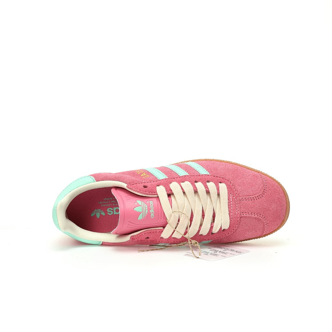 Adidas Originals Gazelle Indoor ¨C Pink / Mint Green Gum Suede Low-Top Sneakers
