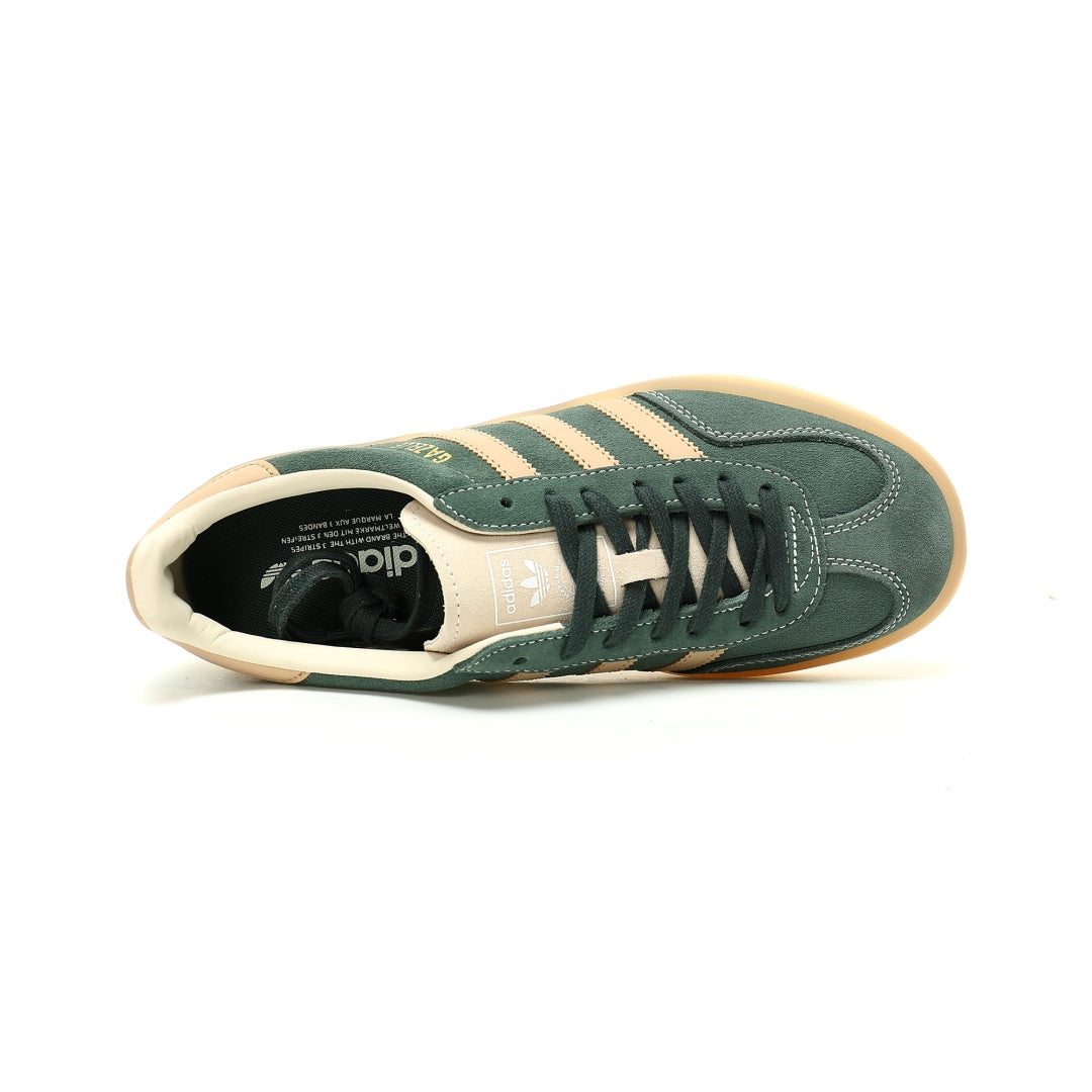 Adidas Originals Gazelle Indoor ¨C Green / Beige Gum Suede Low-Top Sneakers