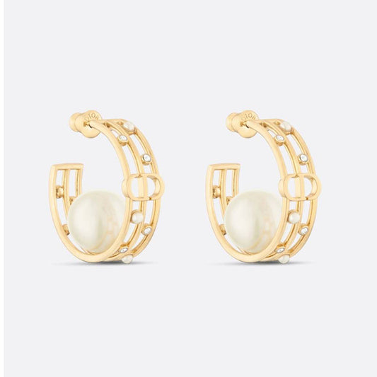 Dior D-Backstage Pearl 18K Gold Earrings