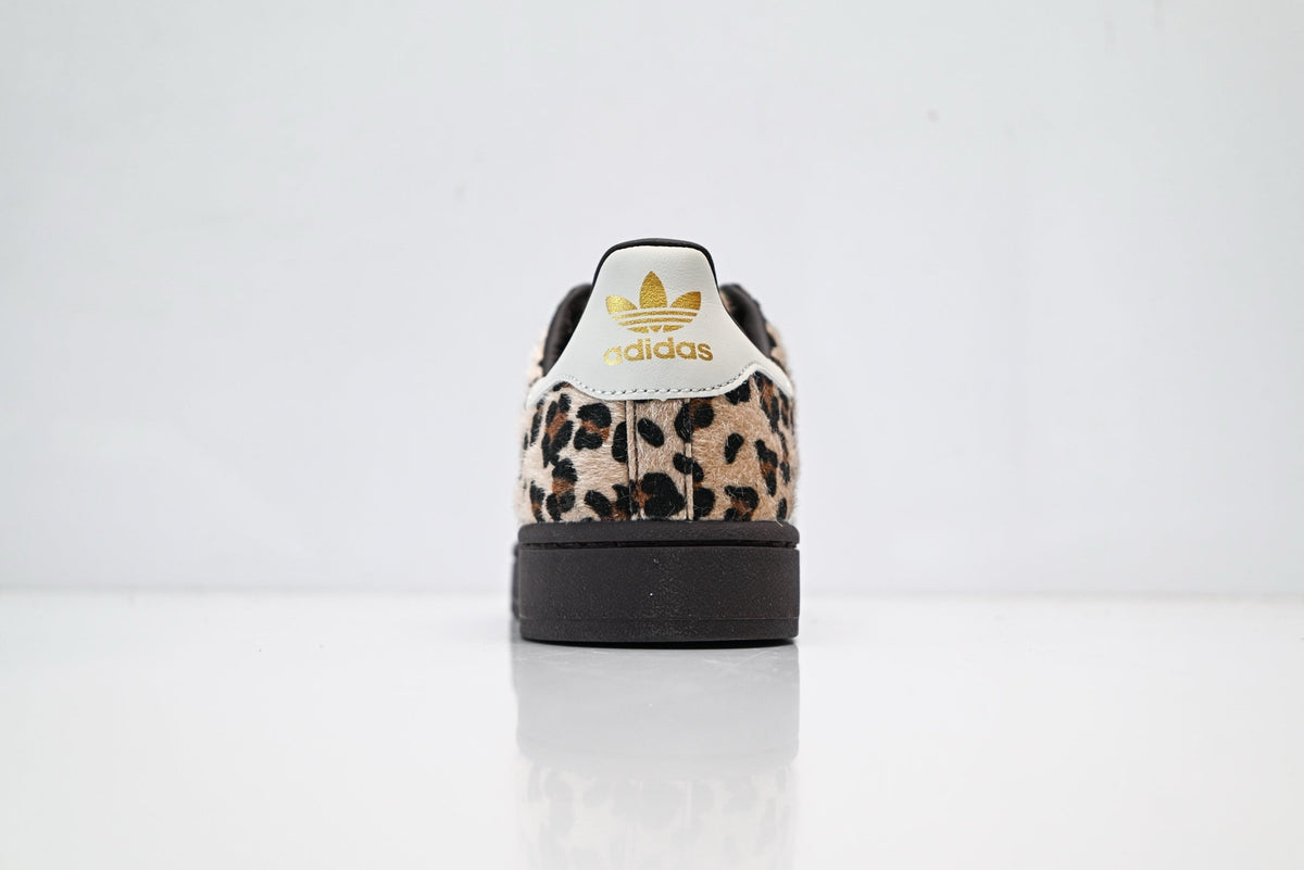 adidas Originals Superstar ¨C Leopard Print Faux Fur with White 3-Stripes & Dark Brown Shell Toe