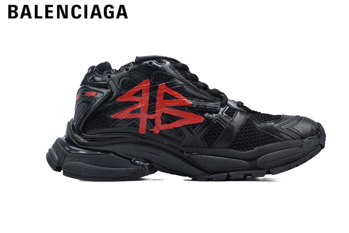 Balenciaga Runner Graffiti men's shoes  women sneakers ¡ª Black / Red