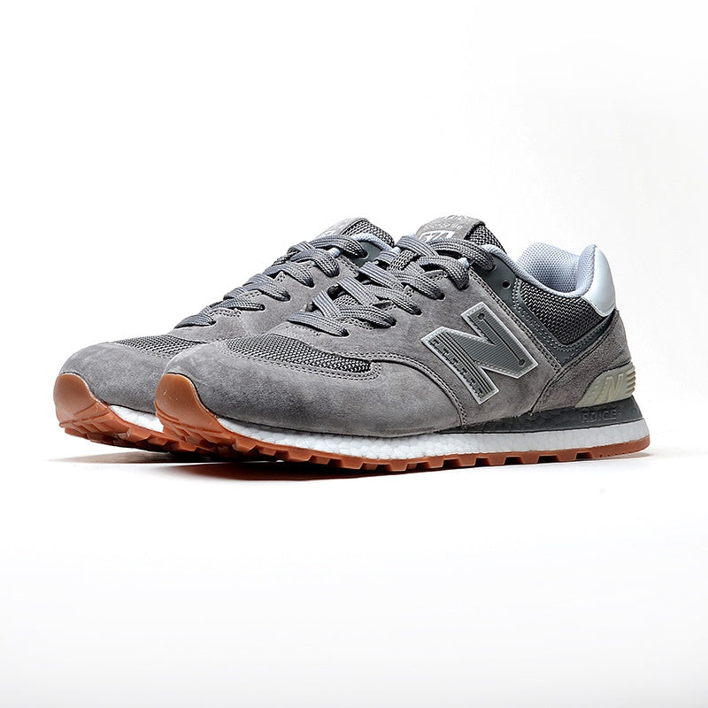 New Balance 574 Women's & Men's Grey Retro Gum Sole Sneakers