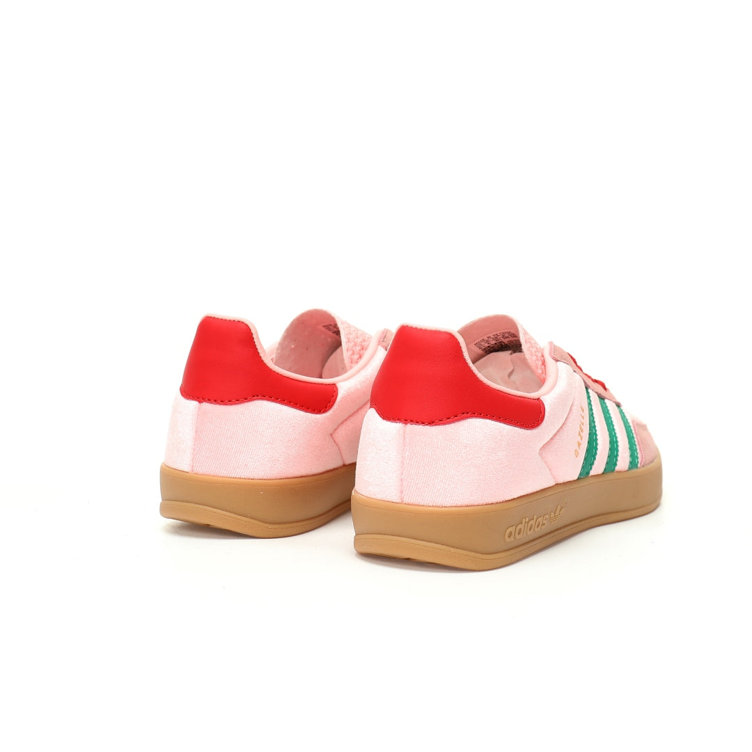 Adidas Originals Gazelle Indoor ¨C Pink / Green / Red Gum Suede Low-Top Sneakers