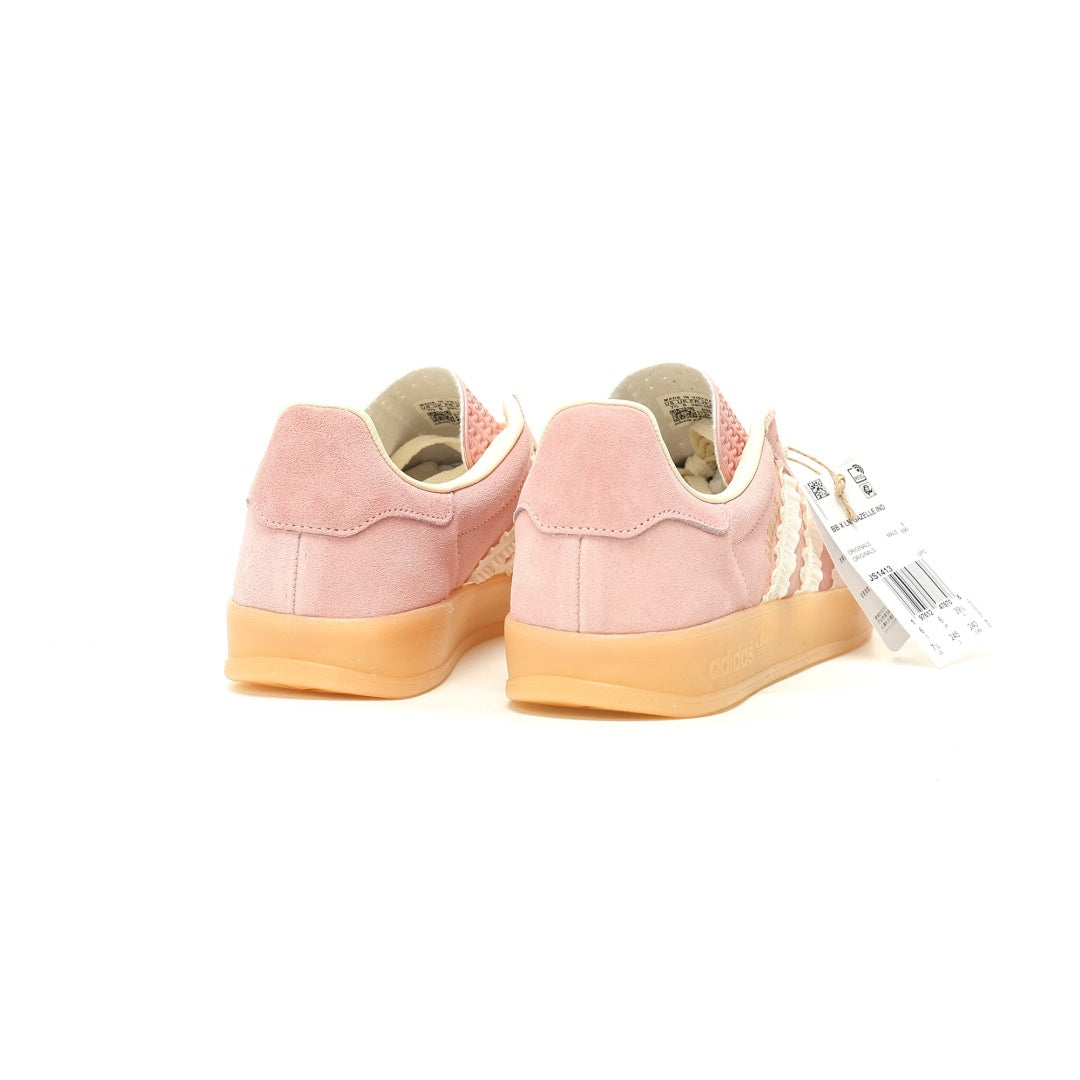 Adidas Originals Gazelle Indoor ¨C Light Pink Ruffle / White Gum Suede Low-Top Sneakers