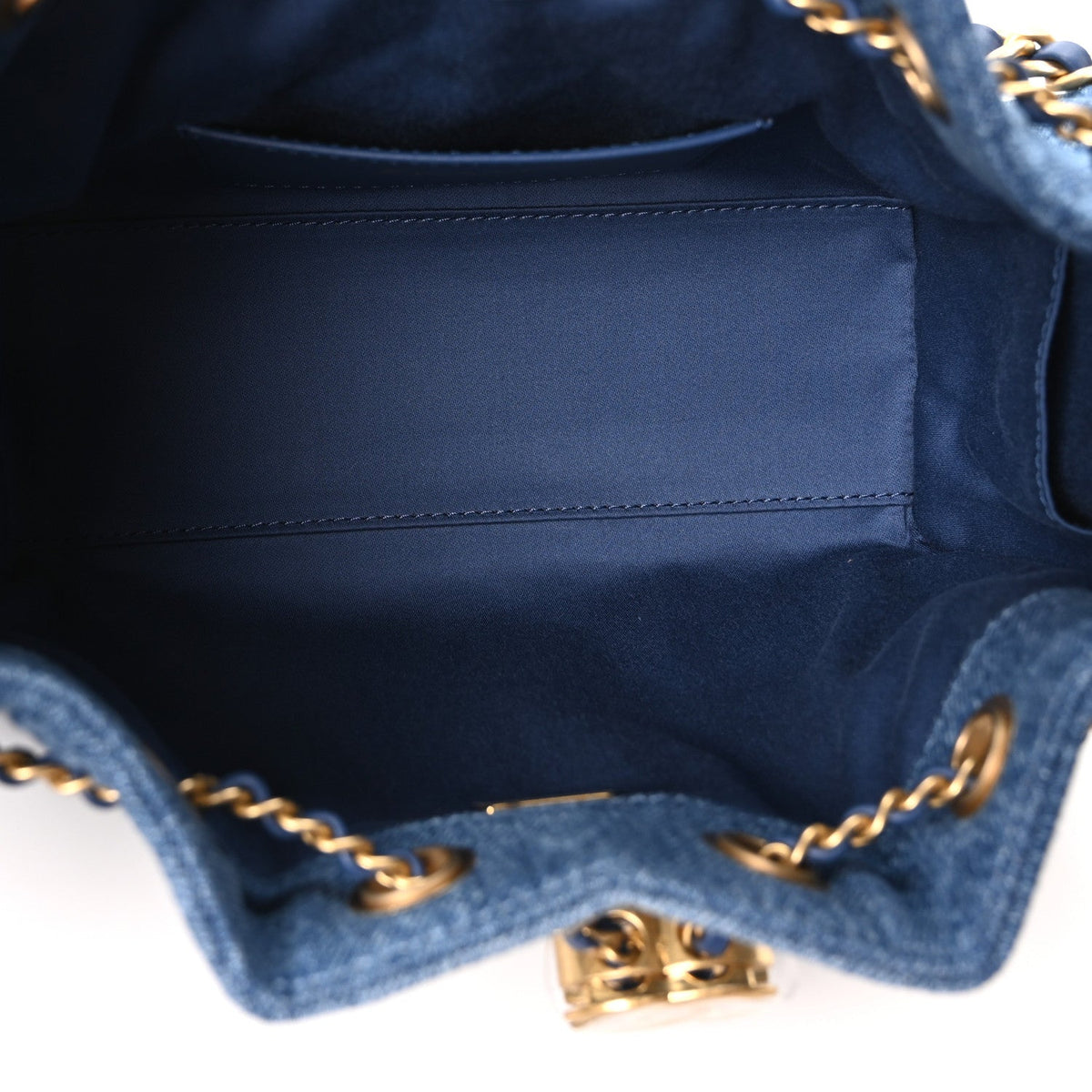 Washed Denim Quilted Mini Chanel 25 Handbag Blue