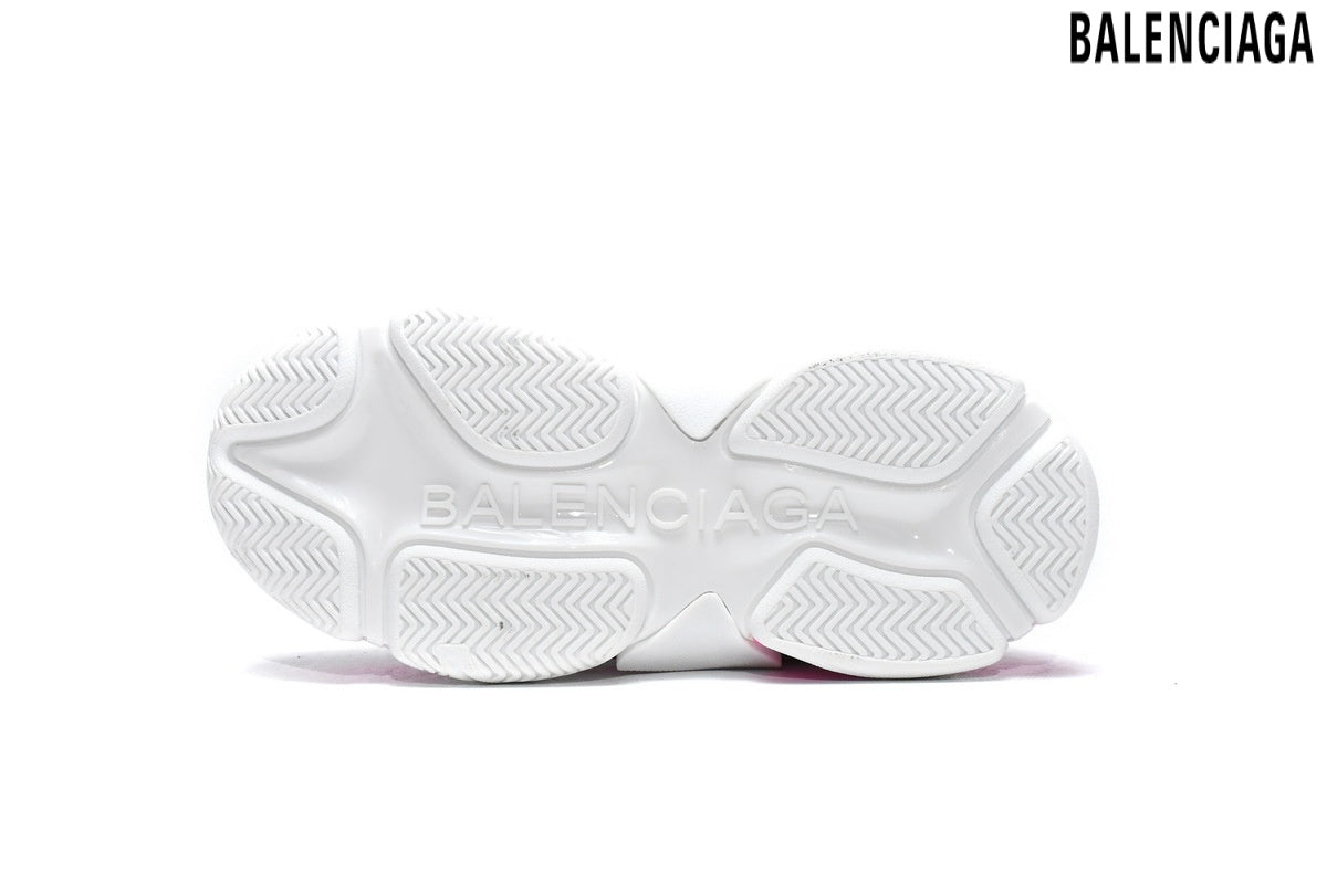 Balenciaga Triple S men's shoes  women sneakers ¨C White & Pink