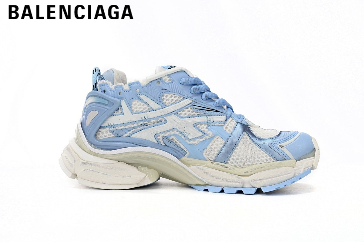 Balenciaga Runner men's shoes  women sneakers ¡ª Light Blue / White