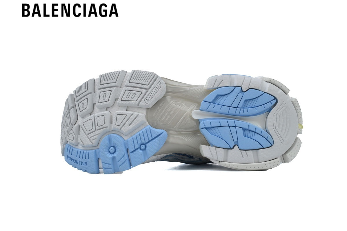 Balenciaga Runner Sneaker ¡ª White Mesh & Light Blue Synthetic Overlays